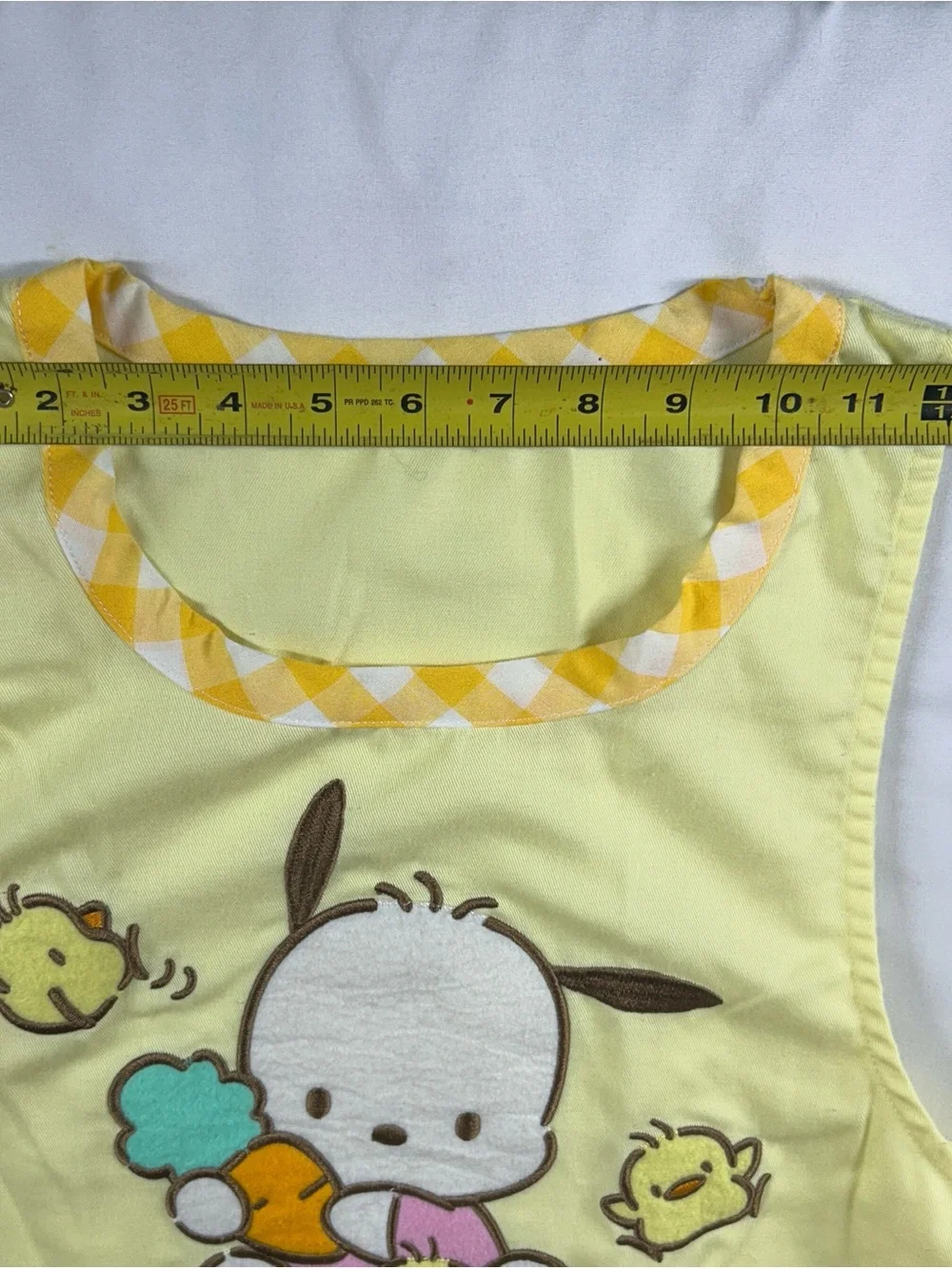 Sanrio Pochacco 319341 Yellow Gingham Tunic Apron